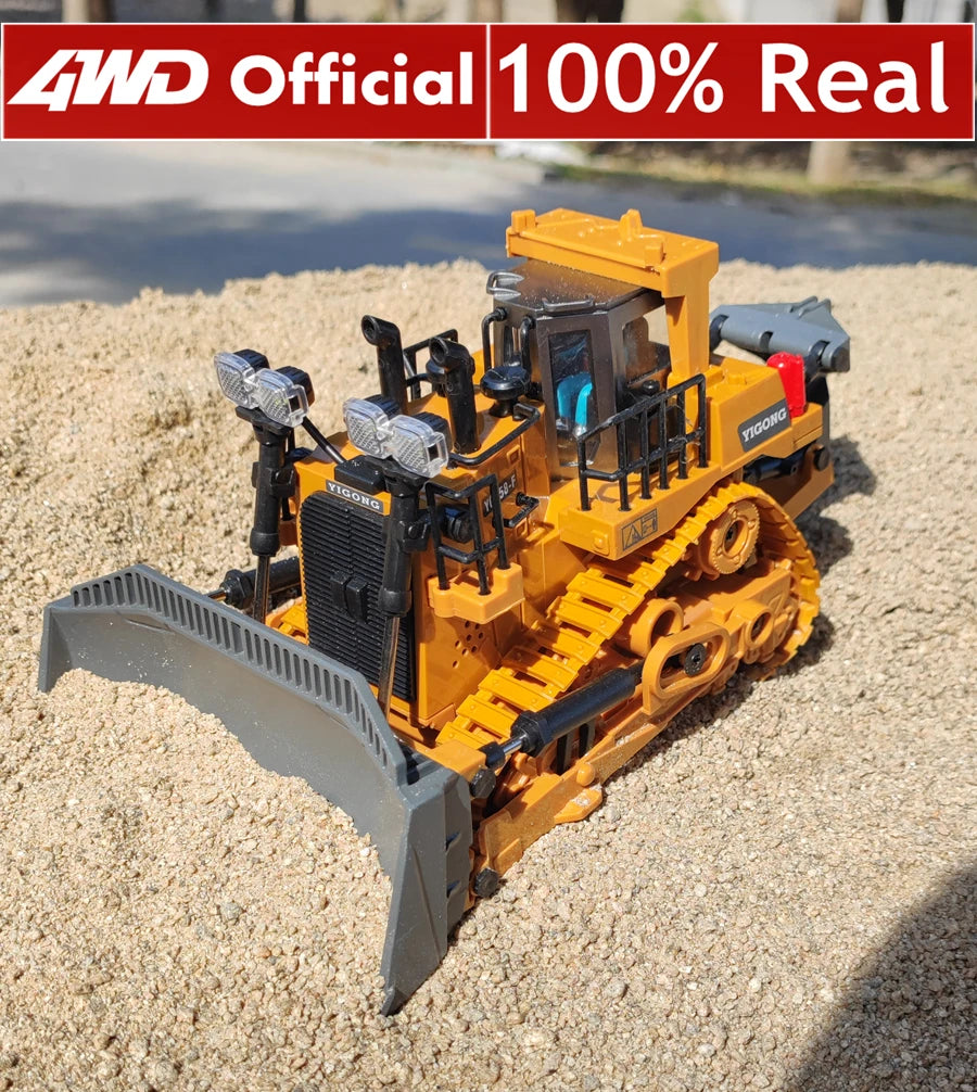 4WD RC Excavator Construction Vehicle – Rotating Alloy Digging Truck with Real Engine Sound