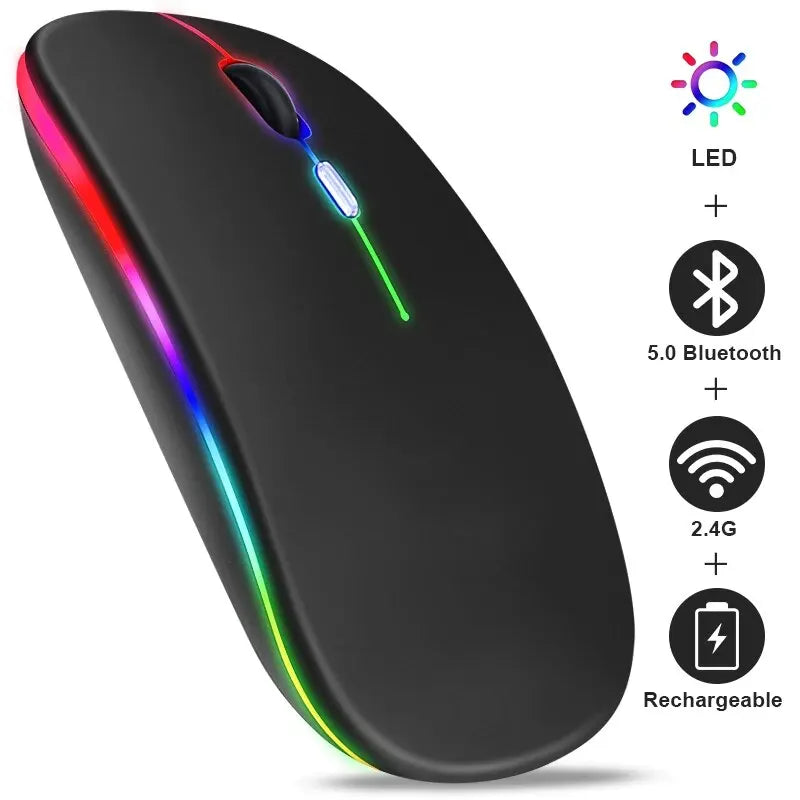 RGB Wireless Rechargeable Gaming Mouse – Bluetooth Connection, 3600 DPI Precision