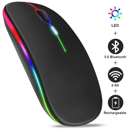 RGB Wireless Rechargeable Gaming Mouse – Bluetooth Connection, 3600 DPI Precision