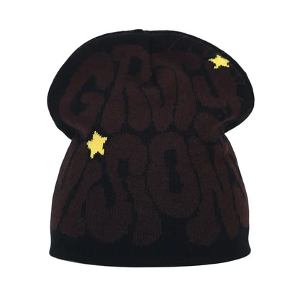 Graphic Knit Beanie for Adults – Warm Winter Streetwear with Bold Letter & Icon Designs
