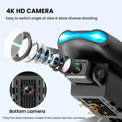 4K Foldable Drone with Obstacle Avoidance – Dual Camera WiFi FPV Quadcopter w/ Altitude Hold