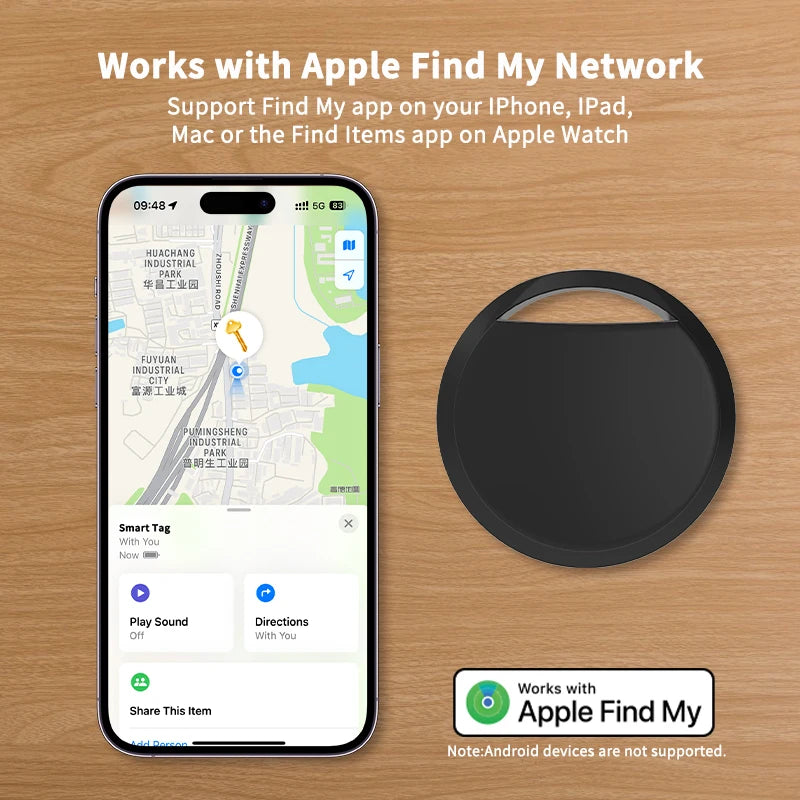 MFi-Certified Smart Bluetooth Tracker | Find My Compatible Tag for Keys &  Devices