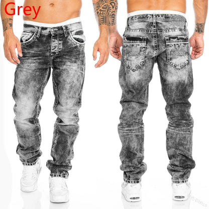 Men’s Stretch Denim Ripped Jeans – Slim Fit Distressed Casual Streetwear