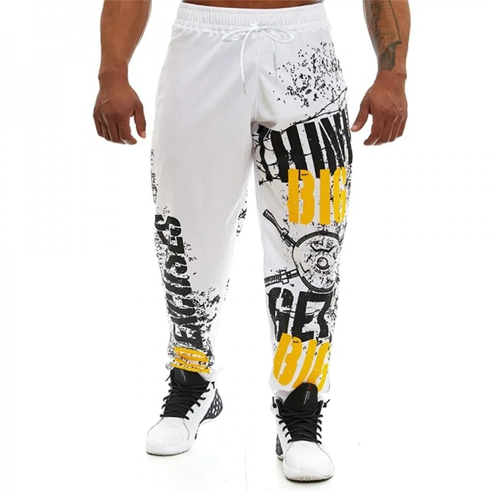 Men’s Printed Mesh Joggers – Think Big Get Big Athletic Streetwear Training Pants