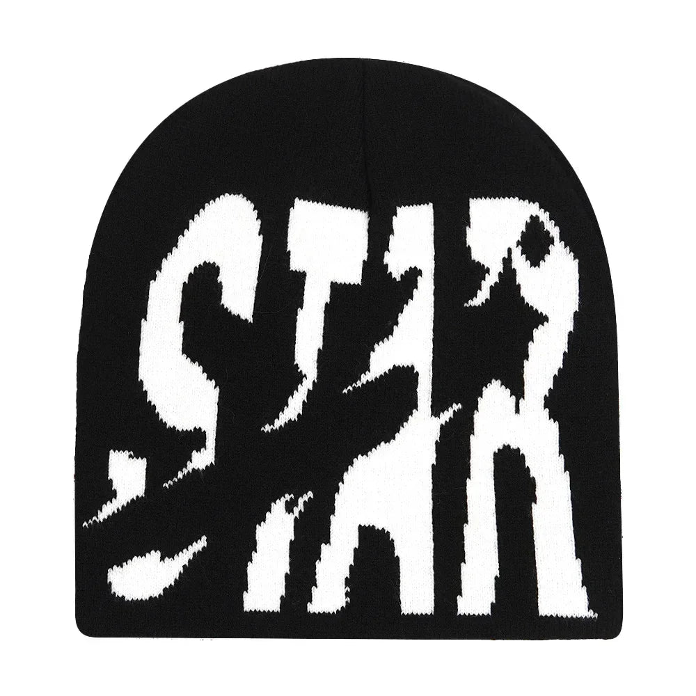 Graphic Knit Beanie for Adults – Warm Winter Streetwear with Bold Letter & Icon Designs
