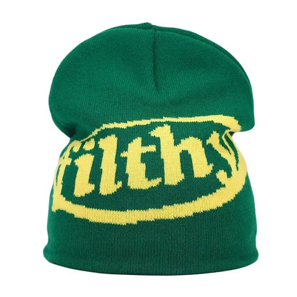 Graphic Knit Beanie for Adults – Warm Winter Streetwear with Bold Letter & Icon Designs