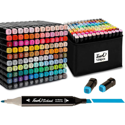 40-Piece Dual Tip Alcohol Marker Set – Permanent Sketch Markers for Drawing & Manga Art