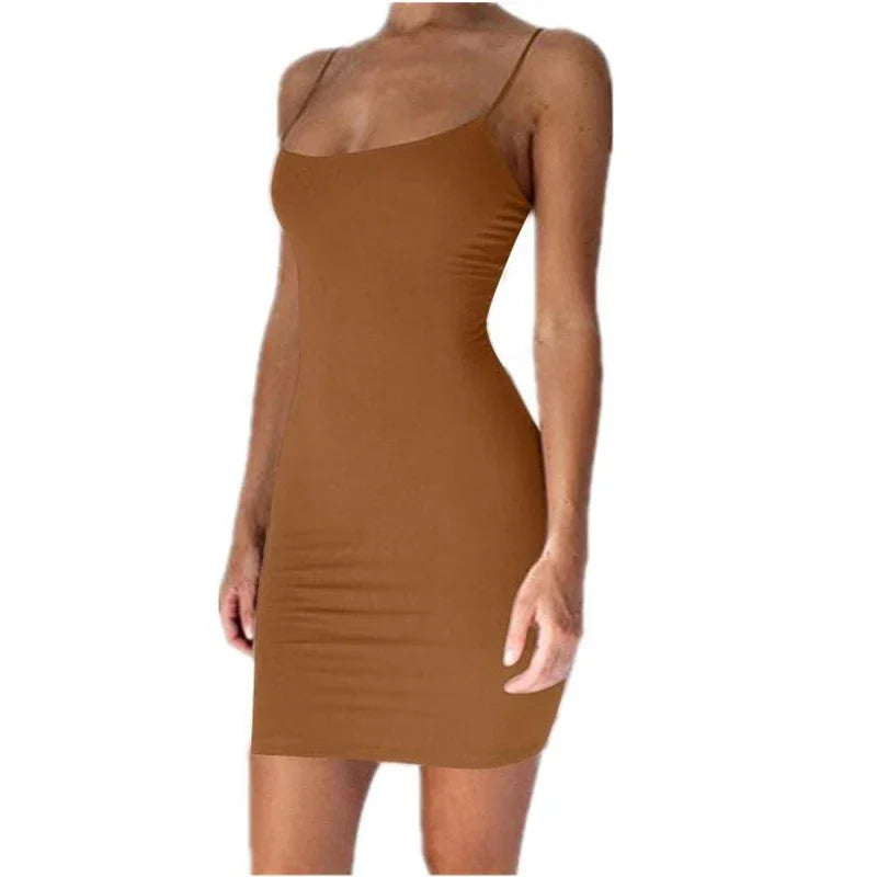 Women’s Spaghetti Strap Bodycon Mini Dress – Sleek Summer Camisole