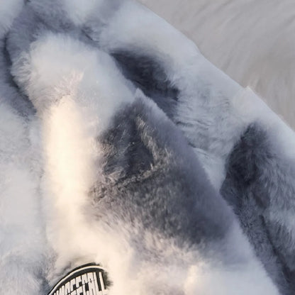 Women’s Tie-Dye Plush Fleece Jacket – Warm Winter Zip Up Faux Lamb Fur Coat with Long Sleeves