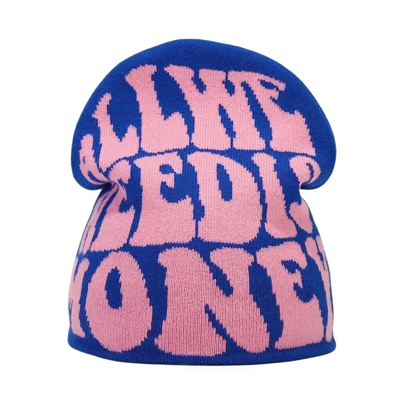 Graphic Knit Beanie for Adults – Warm Winter Streetwear with Bold Letter & Icon Designs