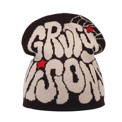 Graphic Knit Beanie for Adults – Warm Winter Streetwear with Bold Letter & Icon Designs