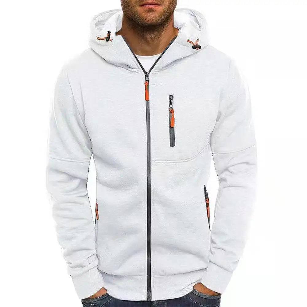 Men’s Zip-Up Hooded Sweatshirt – Slim Fit Full-Zip Hoodie for Casual & Active Wear