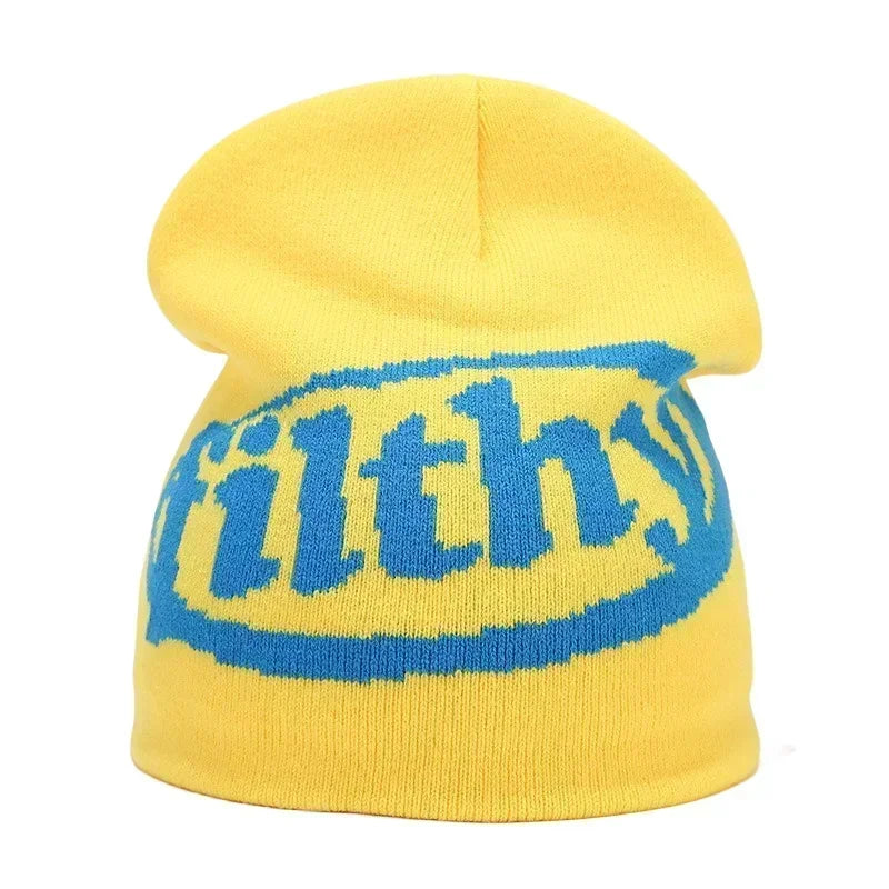 Graphic Knit Beanie for Adults – Warm Winter Streetwear with Bold Letter & Icon Designs