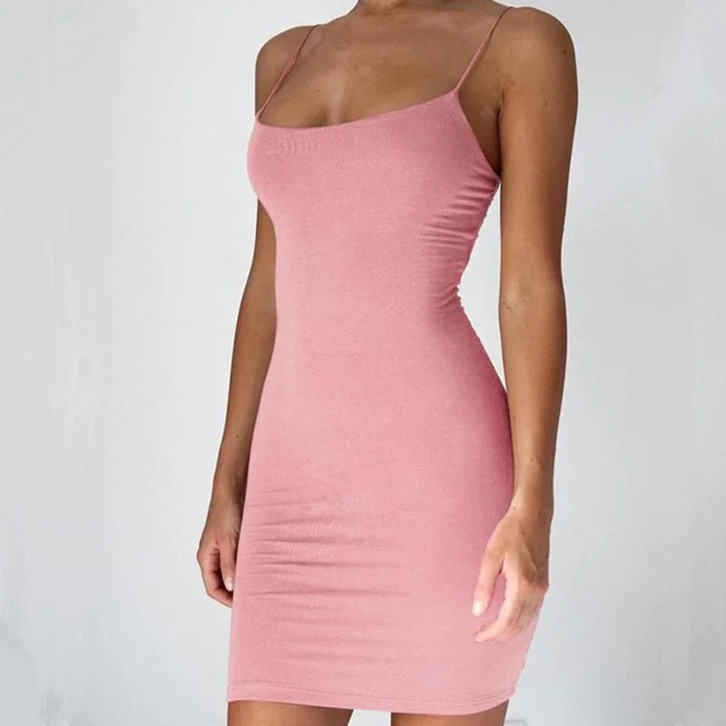 Women’s Spaghetti Strap Bodycon Mini Dress – Sleek Summer Camisole
