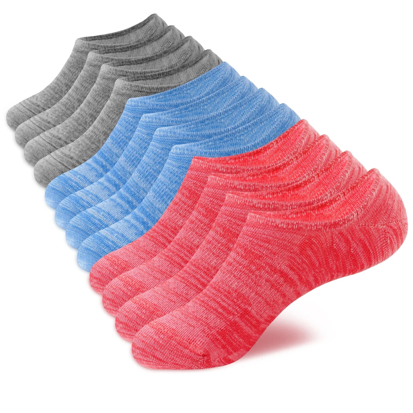 6-Pair Women’s No-Show Cotton Liner Socks – Low-Cut Non-Slip Invisible Ankle Socks