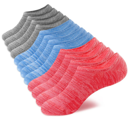 6-Pair Women’s No-Show Cotton Liner Socks – Low-Cut Non-Slip Invisible Ankle Socks