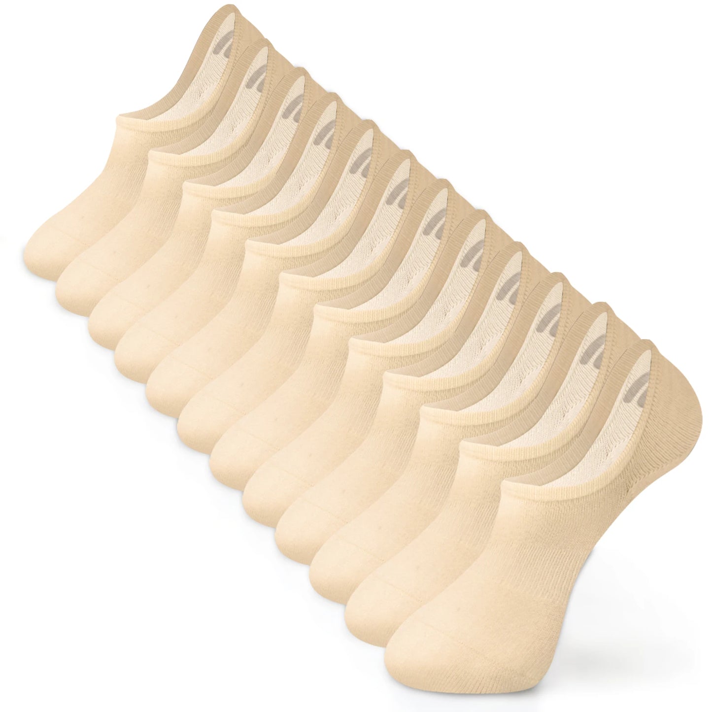 6-Pair Women’s No-Show Cotton Liner Socks – Low-Cut Non-Slip Invisible Ankle Socks