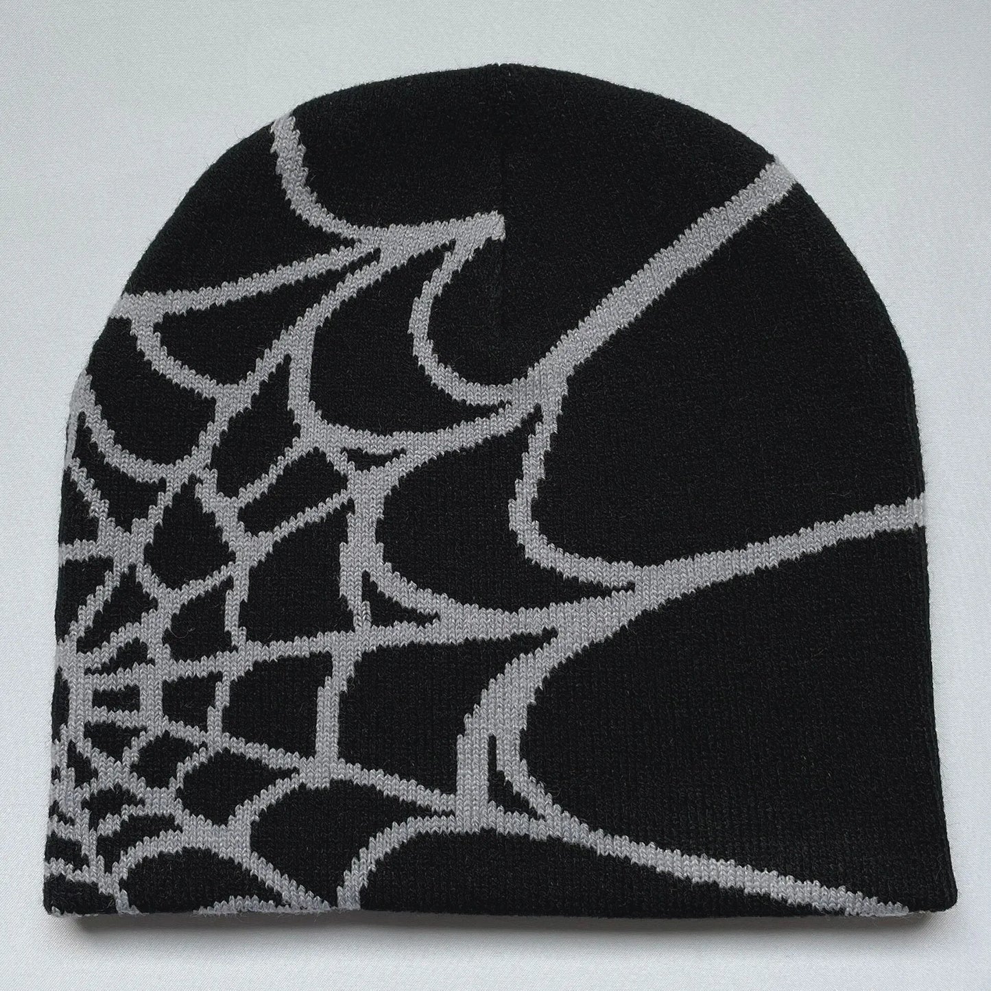 Y2K Spider Web Knit Beanie – Streetwear Skullcap for Men & Women, Rider Hat