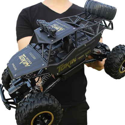 4WD Rock Crawler RC Truck – Dual-Motor Off-Road Remote Control Car with LED Lights & Suspension
