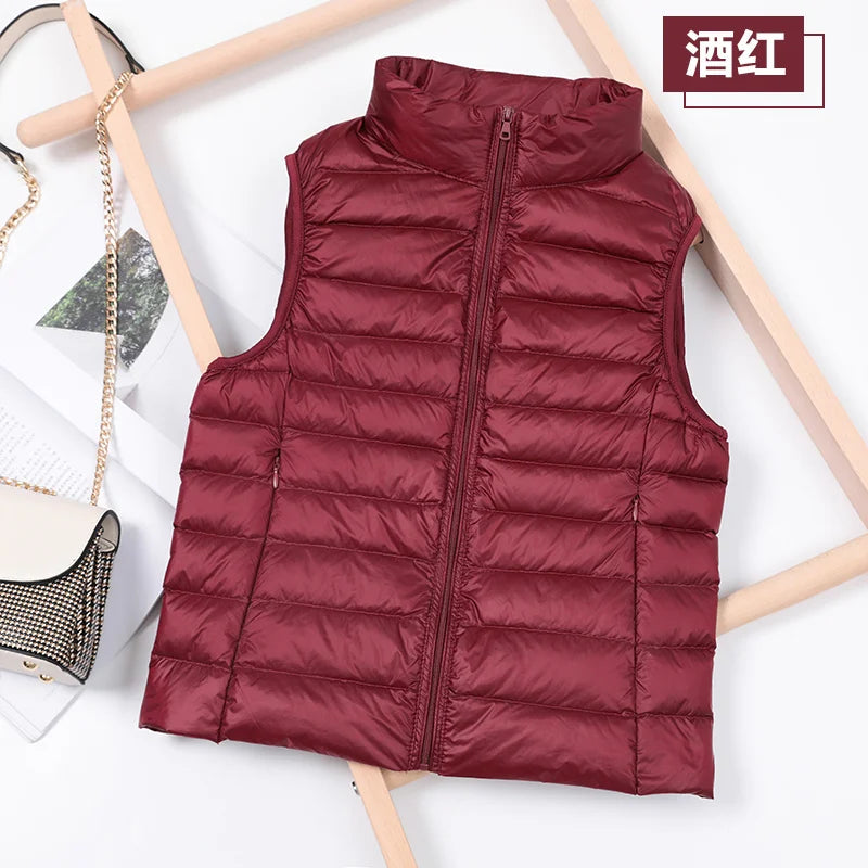 Women’s Lightweight Duck Down Puffer Vest – Warm Sleeveless Winter Waistcoat