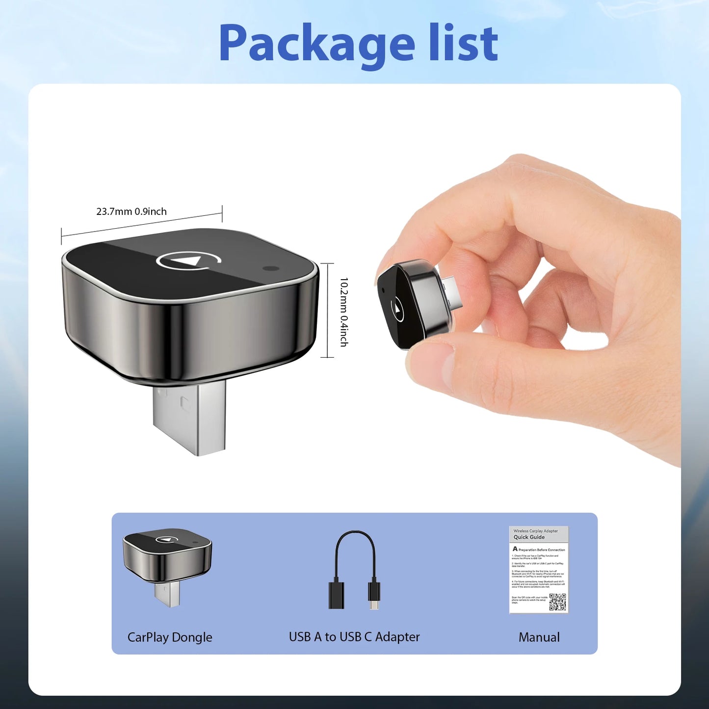 Ultra Mini 2-in-1 Wireless CarPlay & Android Auto Adapter – Plug & Play