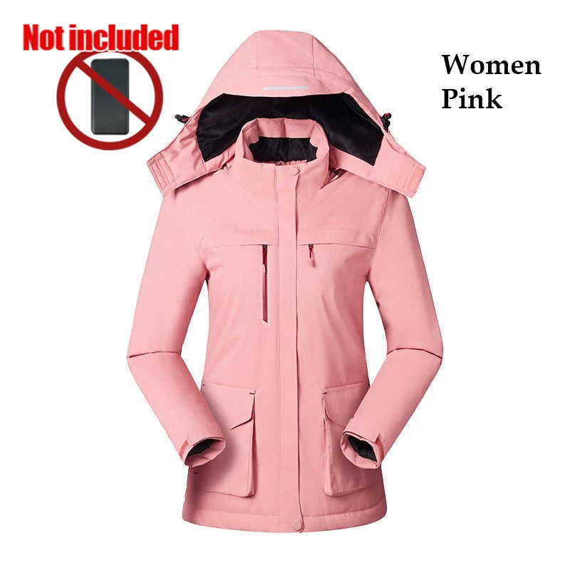 Women's Heated Winter Jacket – 3-Zone Warmth, Waterproof Softshell Coat for Cold Weather