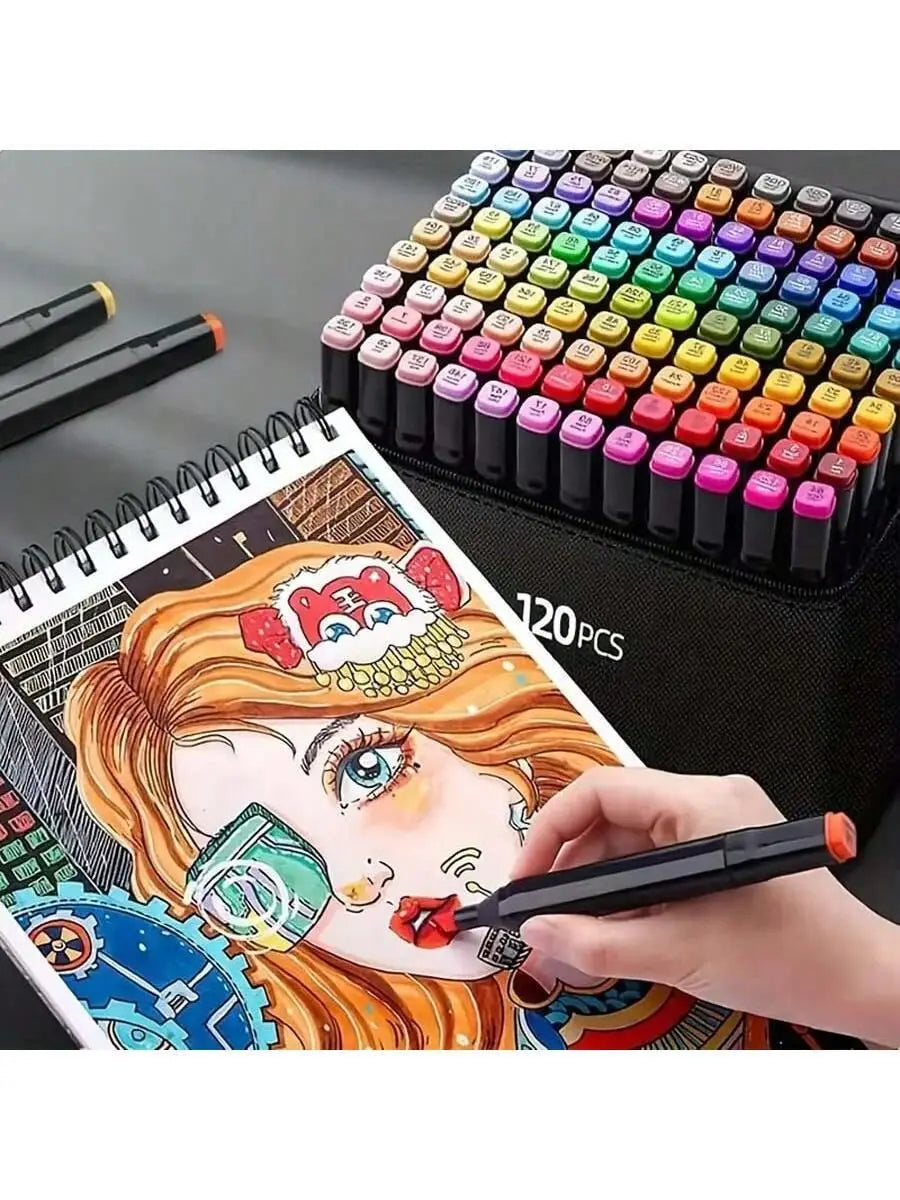 Dual Tip Art Marker Set (12–168 Colors) – Professional Brush & Chisel Markers