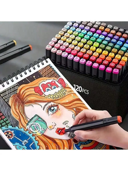 Dual Tip Art Marker Set (12–168 Colors) – Professional Brush & Chisel Markers