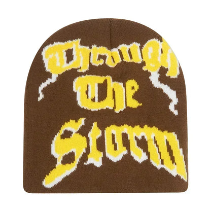 Graphic Knit Beanie for Adults – Warm Winter Streetwear with Bold Letter & Icon Designs