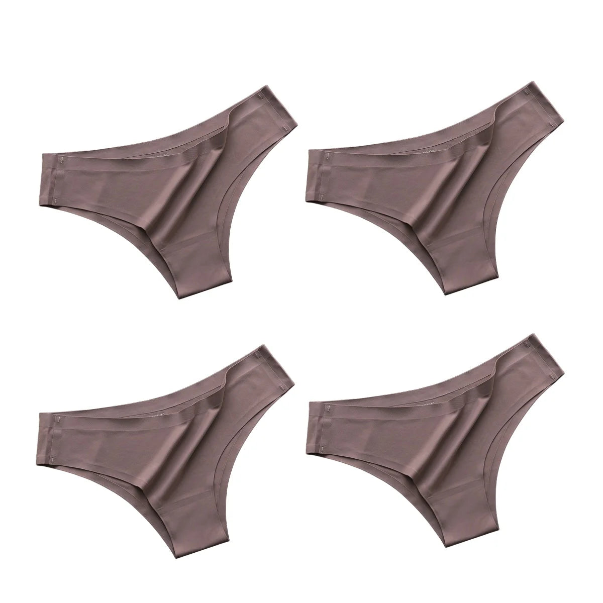 4-Pack Seamless Ice Silk Panties for Women – Ultra-Thin No-Show -Low-Waist Briefs