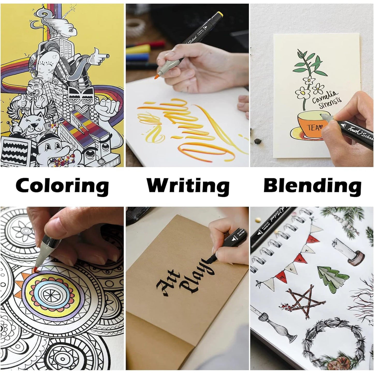 40-Piece Dual Tip Alcohol Marker Set – Permanent Sketch Markers for Drawing & Manga Art