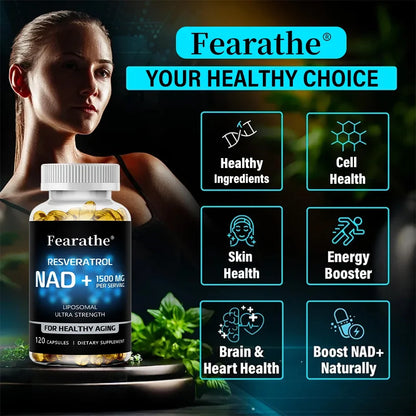 NAD+ & Resveratrol Supplement – Ultra Strength Wellness & Vitality Support Capsules