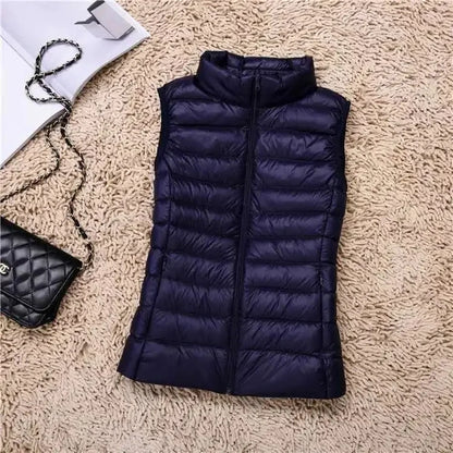 Women’s Lightweight Duck Down Puffer Vest – Warm Sleeveless Winter Waistcoat