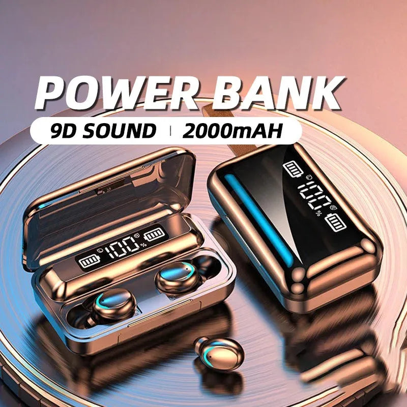 TWS F9-5 Wireless Bluetooth 5.3 Earbuds with LED Power Display – Waterproof Stereo Headset with Charging Case