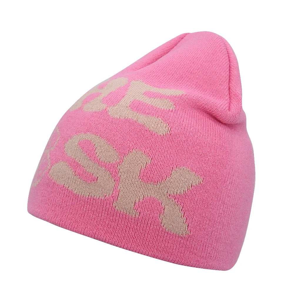 Graphic Knit Beanie for Adults – Warm Winter Streetwear with Bold Letter & Icon Designs