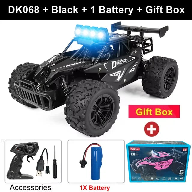 1:16 Scale Off-Road RC Racing Truck – 20 MPH LED Drift Car with 2.4G Remote