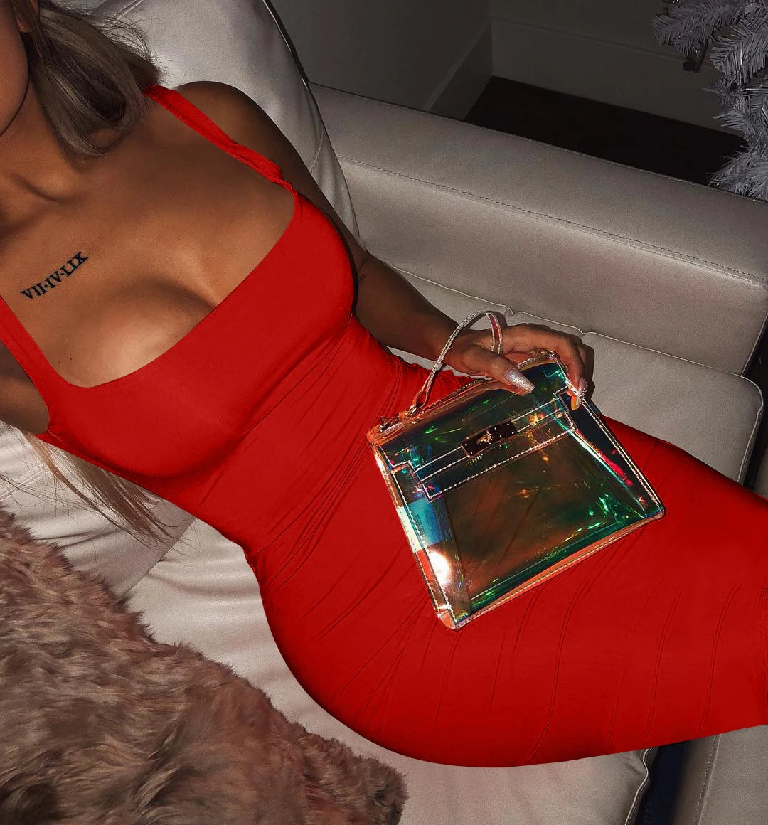 Women’s Sleeveless stretchy  Bodycon – Evening Party Dress