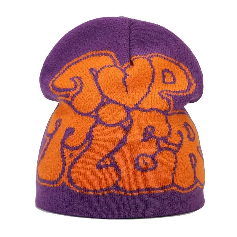 Graphic Knit Beanie for Adults – Warm Winter Streetwear with Bold Letter & Icon Designs