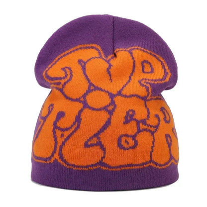 Graphic Knit Beanie for Adults – Warm Winter Streetwear with Bold Letter & Icon Designs