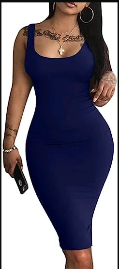 Women’s Sleeveless stretchy  Bodycon – Evening Party Dress