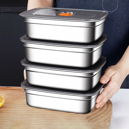 Stainless Steel Leak-Proof Bento Lunch Box, Stackable Food Storage Containers for Home, Work & Camping