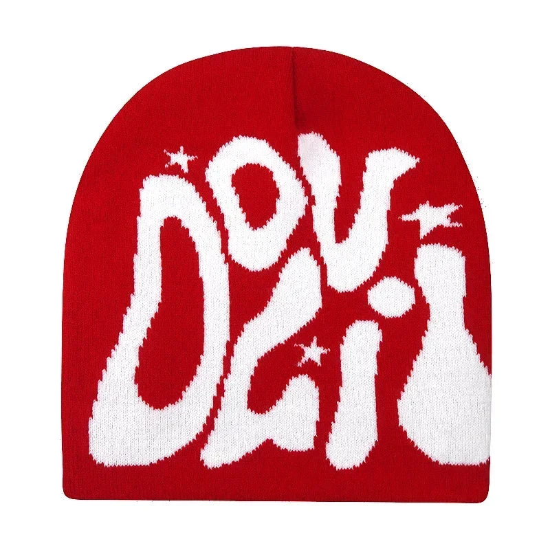 Graphic Knit Beanie for Adults – Warm Winter Streetwear with Bold Letter & Icon Designs