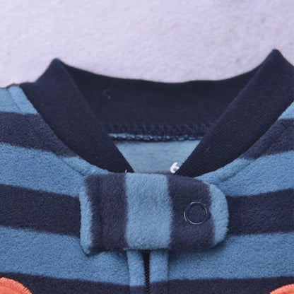Baby Boy Fleece Romper Pajamas with Zipper – Soft Warm One-Piece Jumpsuit for Infants 0–12 Months