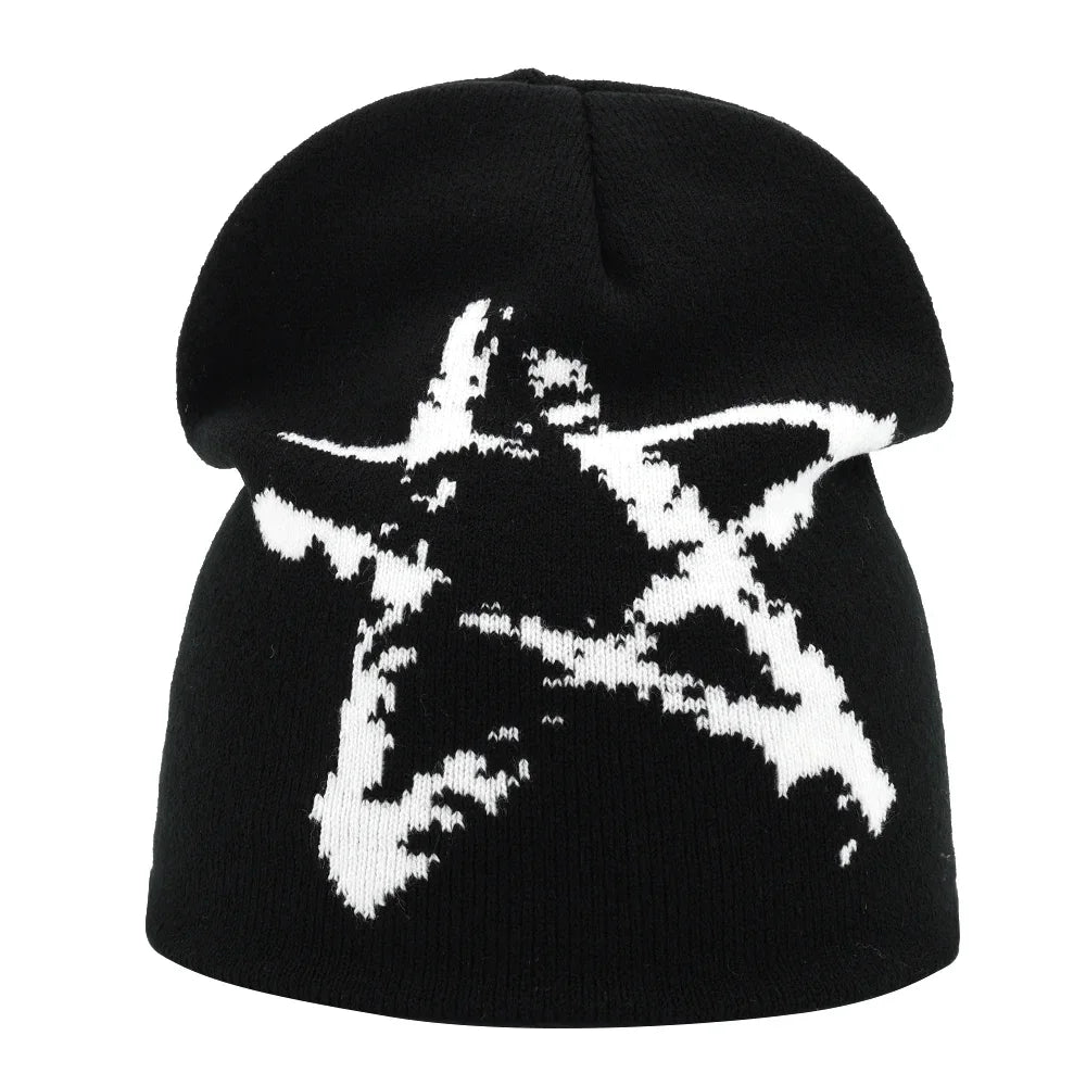 Graphic Knit Beanie for Adults – Warm Winter Streetwear with Bold Letter & Icon Designs