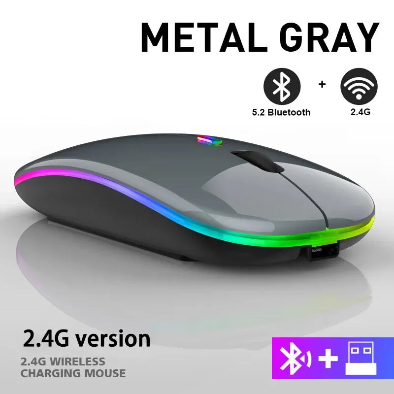 RGB Wireless Rechargeable Gaming Mouse – Bluetooth Connection, 3600 DPI Precision