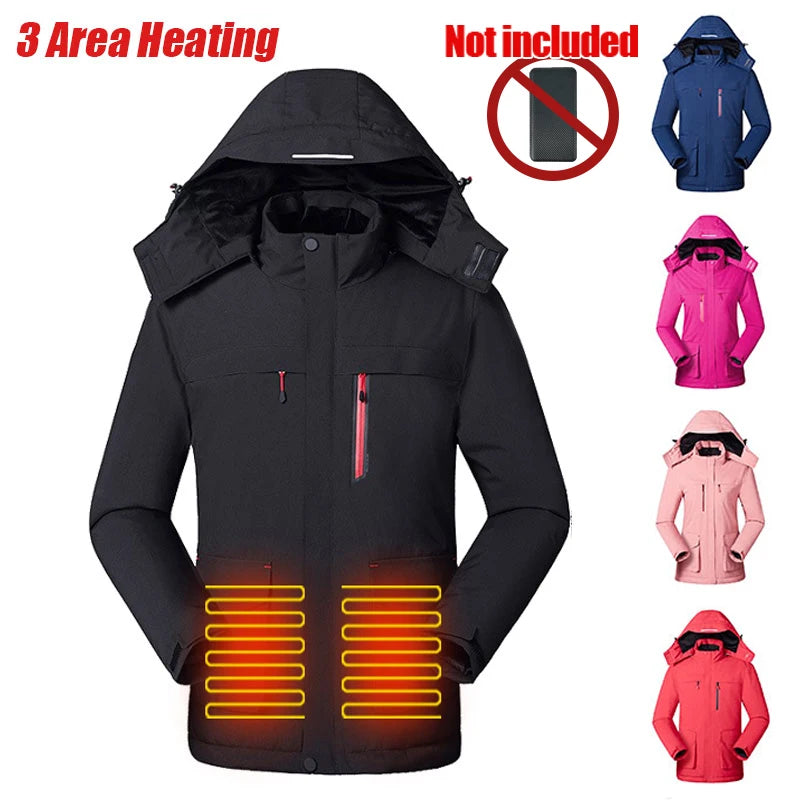 Women's Heated Winter Jacket – 3-Zone Warmth, Waterproof Softshell Coat for Cold Weather