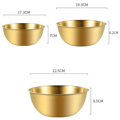 Stainless Steel Mixing Bowl Set with Measurement Scale – Non-Slip, Prep & Baking Bowls (1–3 Piece Options)
