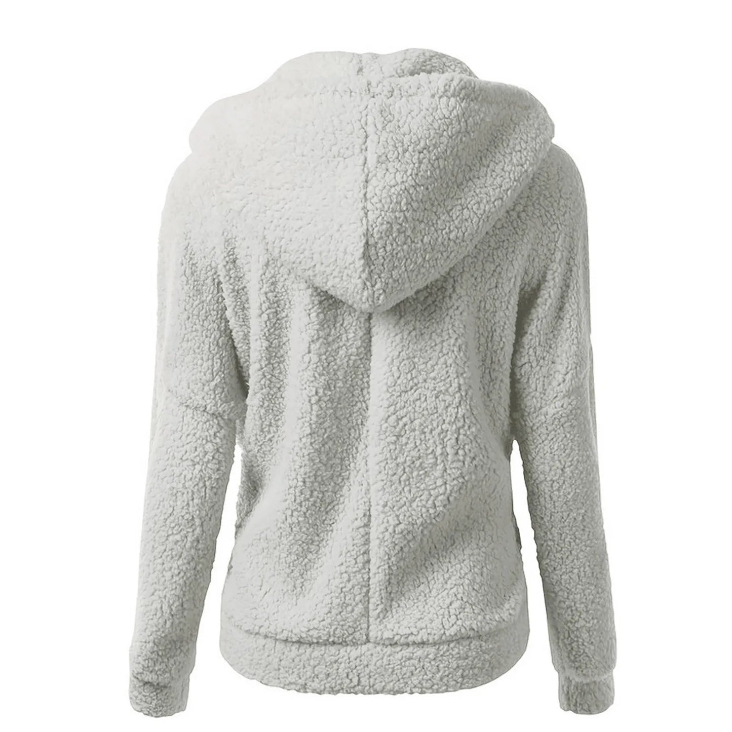 Women's Soft Plush Zip Up Hoodie - Warm Fleece Jacket with Hood & Pockets