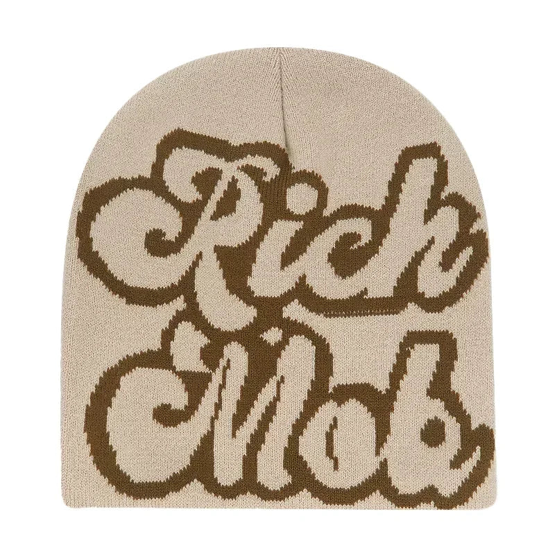 Graphic Knit Beanie for Adults – Warm Winter Streetwear with Bold Letter & Icon Designs