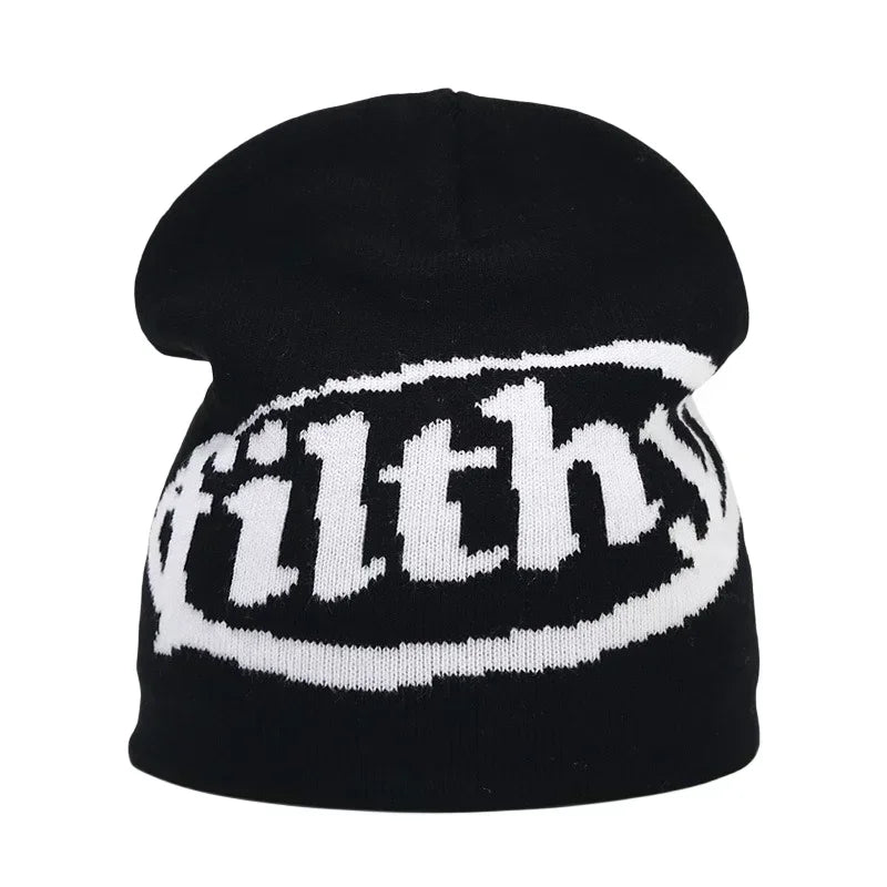 Graphic Knit Beanie for Adults – Warm Winter Streetwear with Bold Letter & Icon Designs